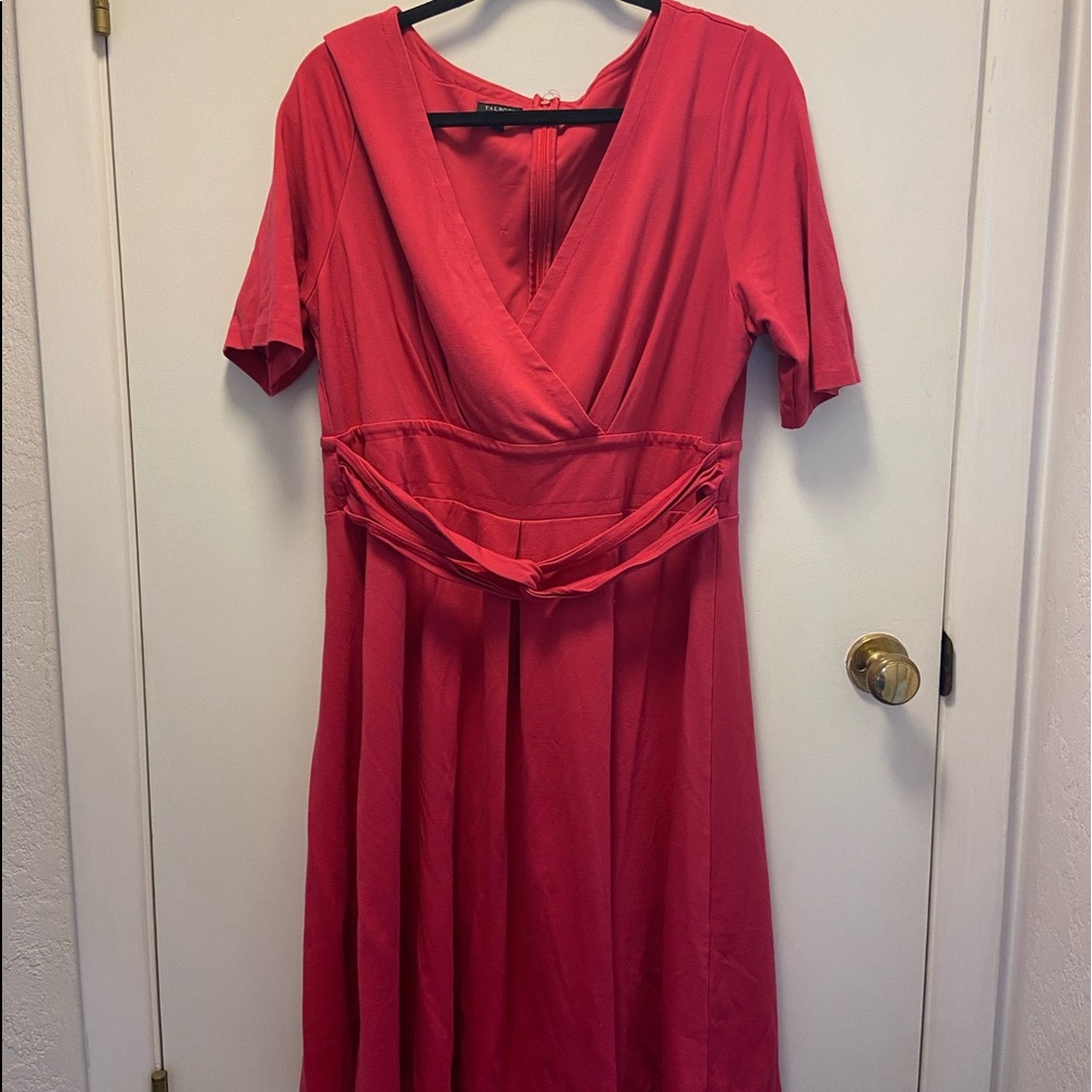 Talbots Hot Pink V Neck Dress
